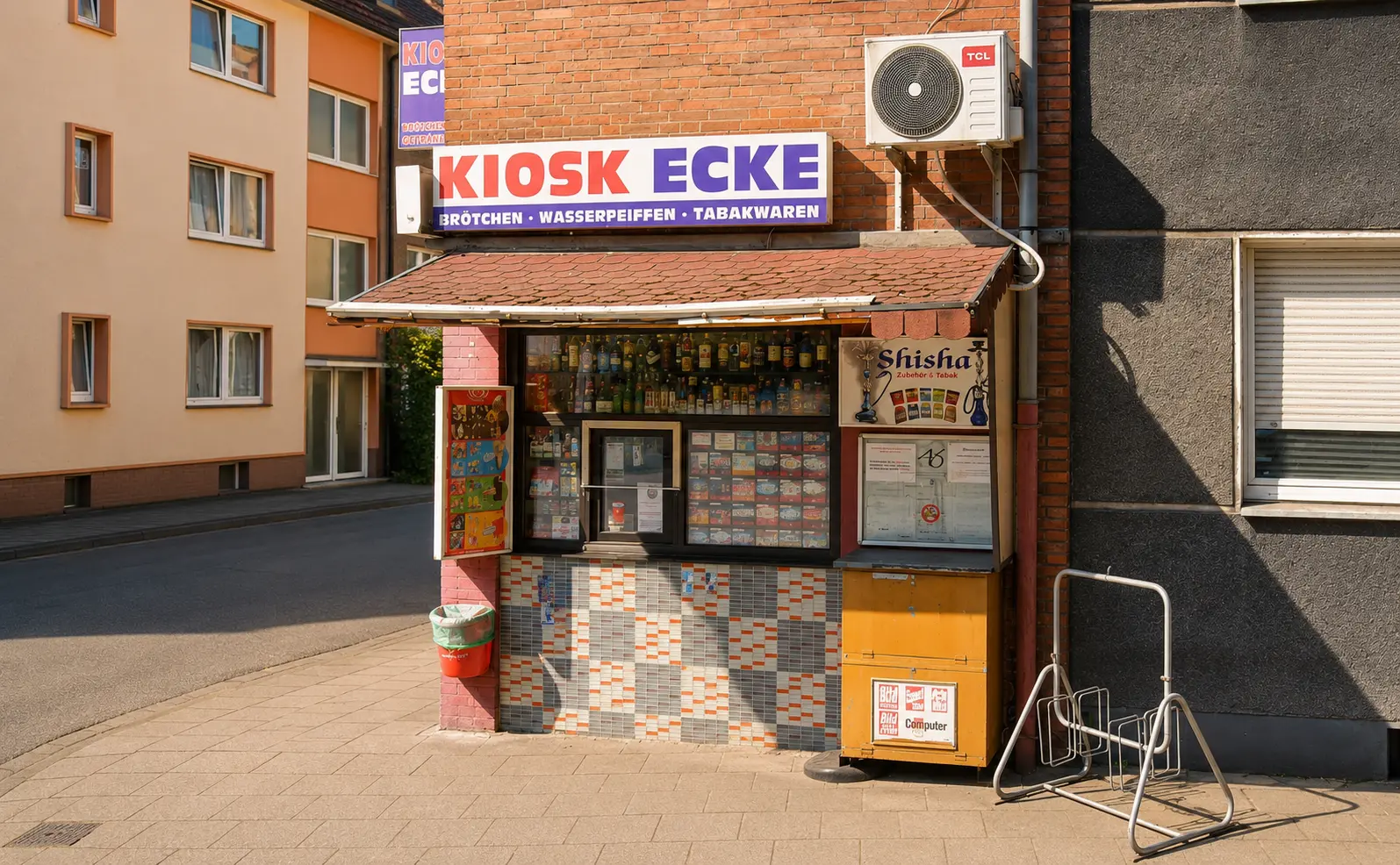 Tagesansicht des echten Kiosk Ecke in Oberhausen